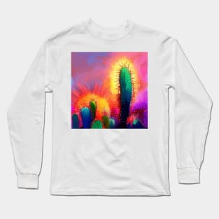 Rainbow Glitter Cactus Dreams Long Sleeve T-Shirt